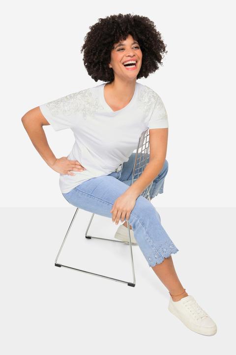 Immagine prodotto Angel of Style T-Shirt, Classic Fit, Schulter-Verzierung, Halbarm (46)