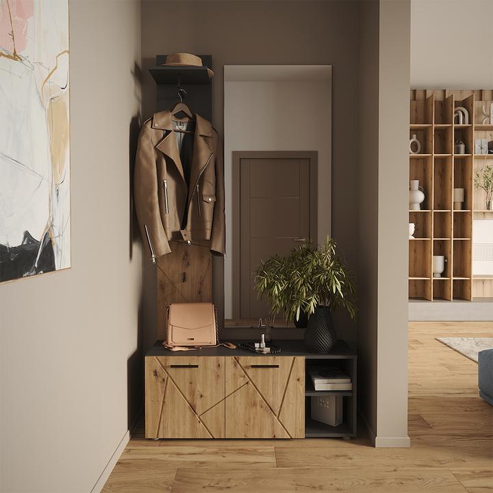 Actual product image Vicco Wandgarderobe Irma, Anthrazit/Artisan, 31 x 160 cm