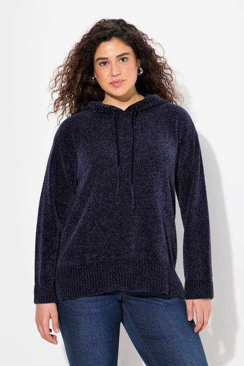 Produktbild Ulla Popken Chenille-Hoodie, Kapuze, Kordel, Langarm (50, 52)