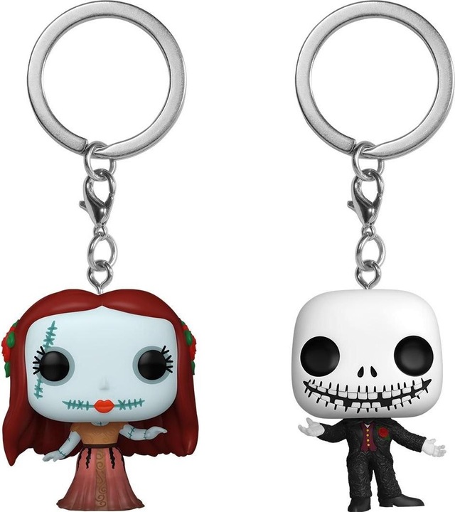 Actual product image Funko Nightmare before Christmas POP! vinyl keyring 2-pack Holiday Jack & Sally 4 cm