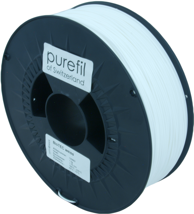 Actual product image Purefil Filament (bioTEC, 1.75 mm, 1000 g, White)