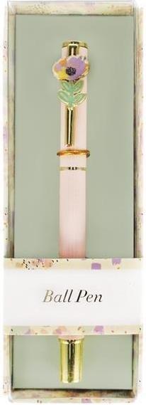 Starpak Rosa Blumen-Kugelschreiber aus Metall (Rosa)