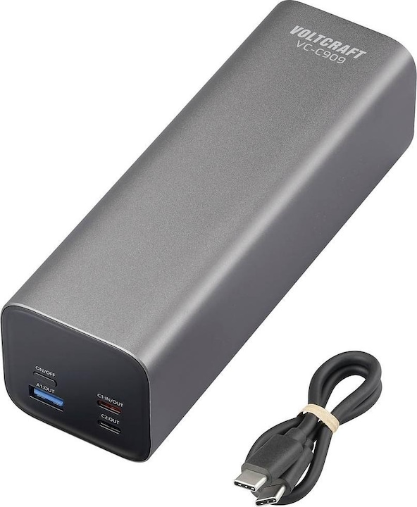 Produktbild Voltcraft VC-C909 Powerbank 27000 mAh Power Delivery 3.0 Li-Ion Schwarz-Silber (27000 mAh)