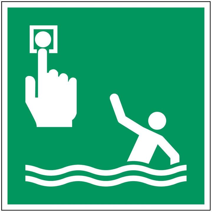 Actual product image Brady ISO safety sign - reporting point for man overboard