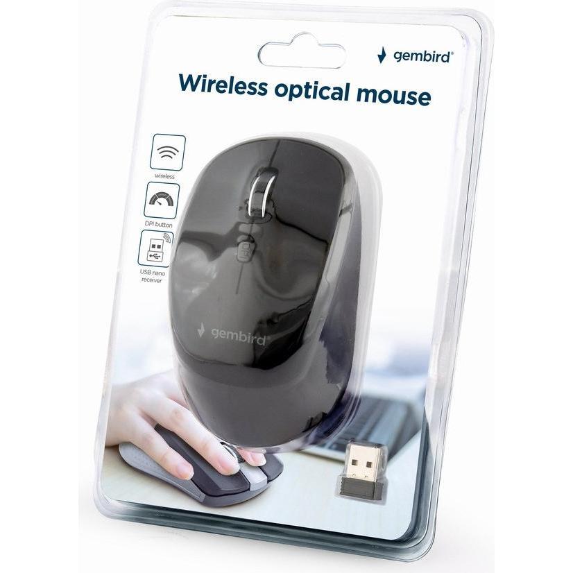 Thumbnail - Gembird MUSW-4B-05 Wireless op mouse (Kabellos), Maus, Schwarz