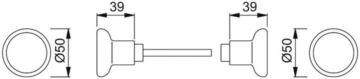Actual product image Hoppe Buttonhole part 54 Aluminium F1 / natural-coloured square 8 mm (Door handle)