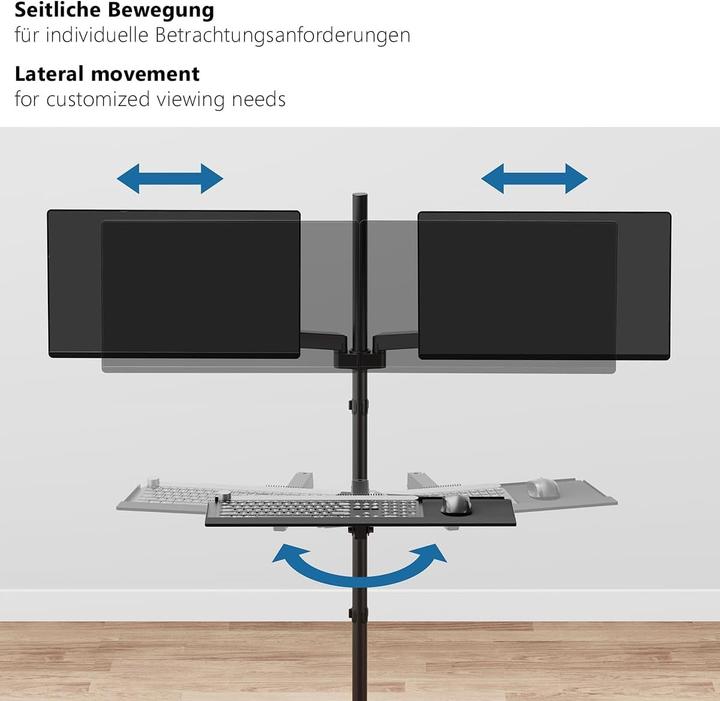 Produktbild myWall My Wall Mobiler Sitz-/Steh-PC-Arbeitsplatz (Boden, 32", 9 kg)