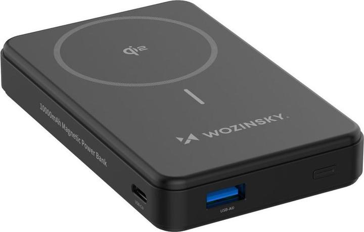 Produktbild Wozinsky Powerbank WLWP-10KA0Y3S 22,5W PD Qi2 10000 mAh, mit Ständer, 1x USB-A, 1x USB-C - schwarz (10000 mAh, 22.50 W, 37 Wh)
