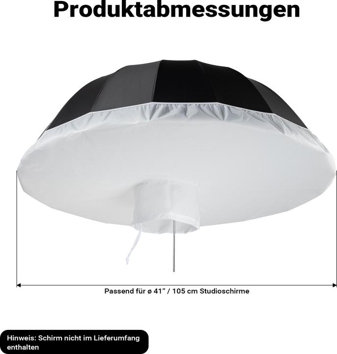 Actual product image Walimex pro Diffuser for Parabolic Reflective Umbrellas Ø 105 cm Photography (Diffusor ball, 105 cm)