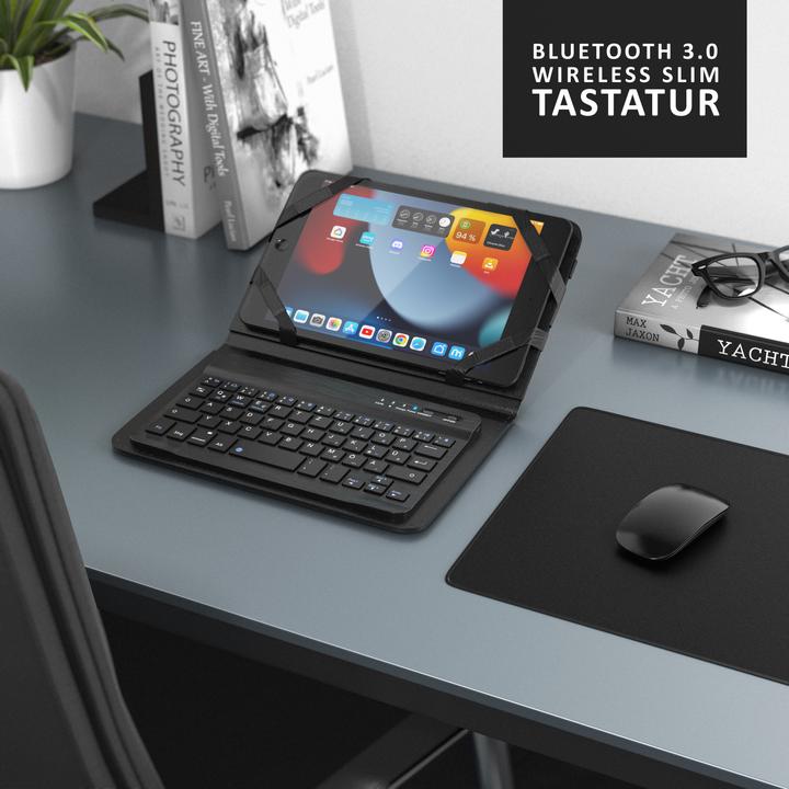 Produktbild Aplic Tablet Tastatur, Bluetooth, Kunstledercase für 7-8" Tablets, flaches & kompaktes Format (DE, 7 - 8" Tablets)