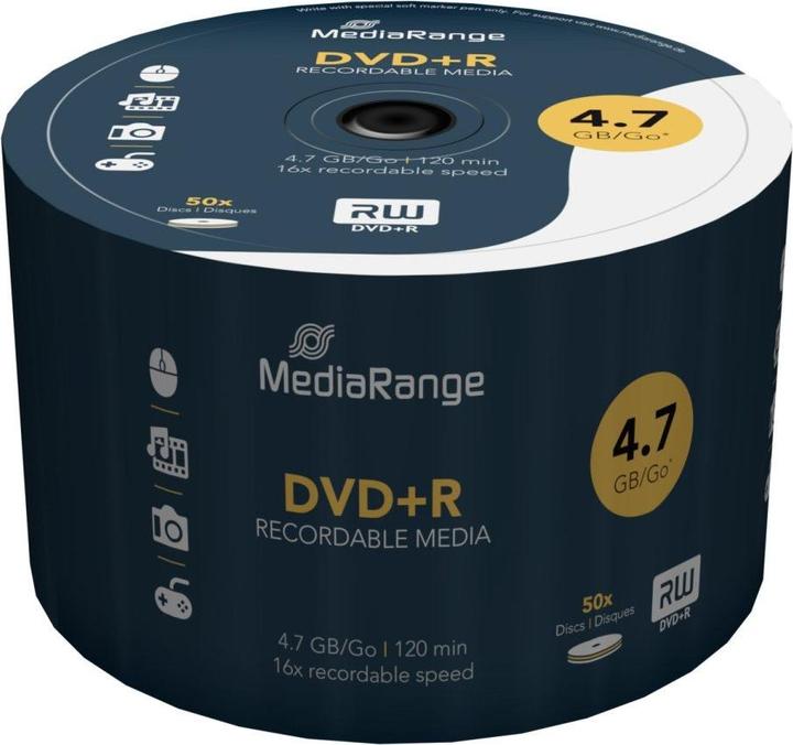 Actual product image MediaRange DVD+R 4.7GB, 50 spindle (50x)