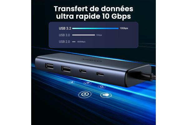 Actual product image Ugreen 7-in-1 USB-C Hub CM498 (USB-C, 7 ports)