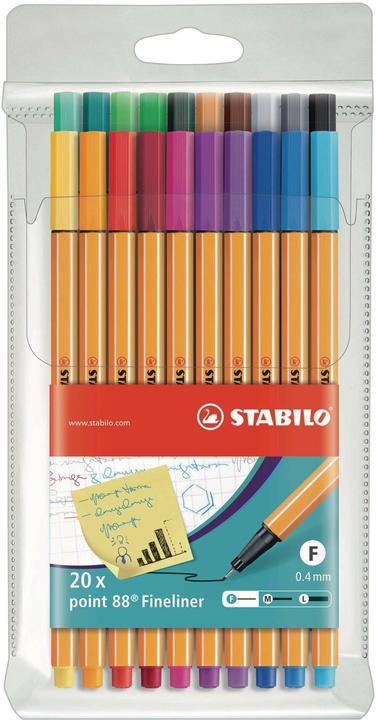 Produktbild STABILO point 88 Fineliner (Mehrfarbig, 20 x)