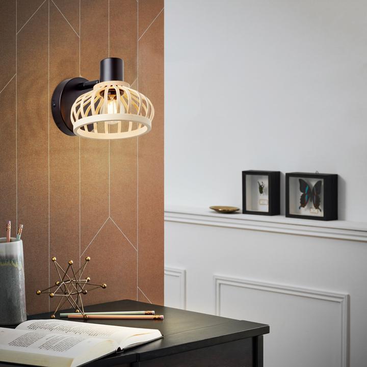Produktbild Brilliant Norah Wandspot holz hell/schwarz (E14)