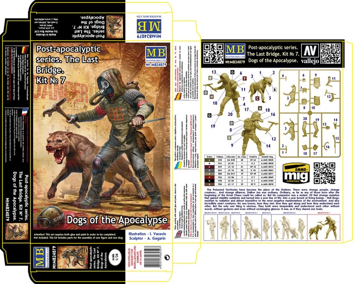 Actual product image Master Box Post-apocalyptic series. The Last Bridge. Kit No. 7 Dogs of the Apocalypse