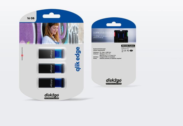 Image du produit Disk2go Qlik Edge (16 Go, USB-A)