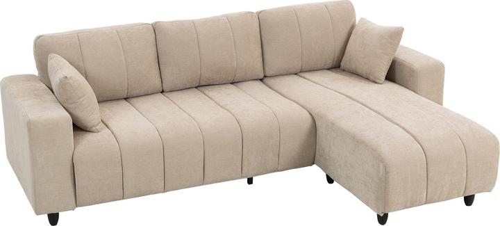 Actual product image Homcom Ecksofa Polyester, Stahl Beige (Corner sofa)