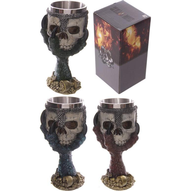 Puckator, Deko Objekt, Totenkopf & Drachenkralle Krieger dekorativer Kelch