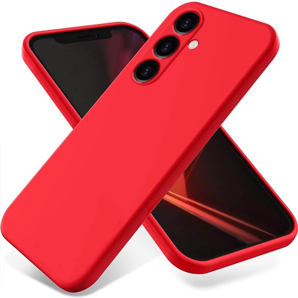 Cover-Discount FE - Silikon Gummi Hülle (Samsung Galaxy S24 FE), Smartphone Hülle, Rot