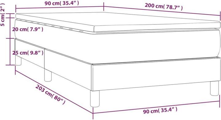 Image du produit vidaXL Boxspringbett (90 x 200 cm)