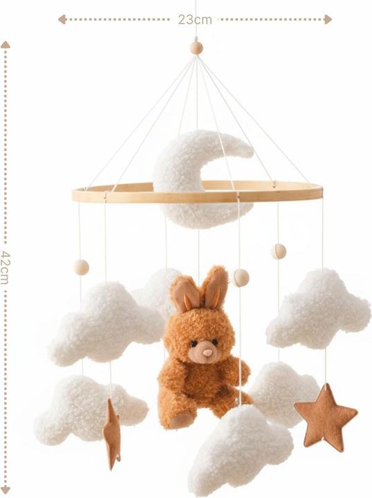 Actual product image Hermex Babymobile Hase Hängemobile Mobile Babyspielzeug Schlafmobile