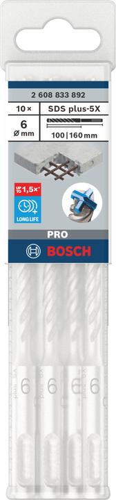 Image du produit DIY PRO SDS plus-5X Foret marteau, 6 x 100 x 160 mm (6 millimètres)