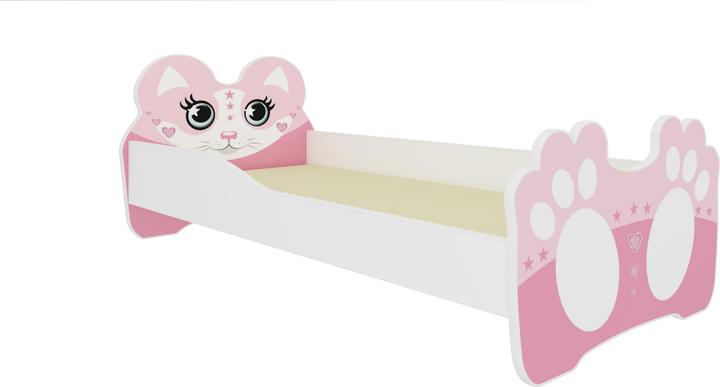 ADRK Furniture Bett mit Matratze BEAR PINK 140x70 (140 x 70 cm)