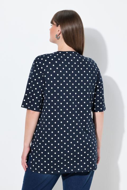 Actual product image Ulla Popken Polka Dot V-Neck Tee (62)