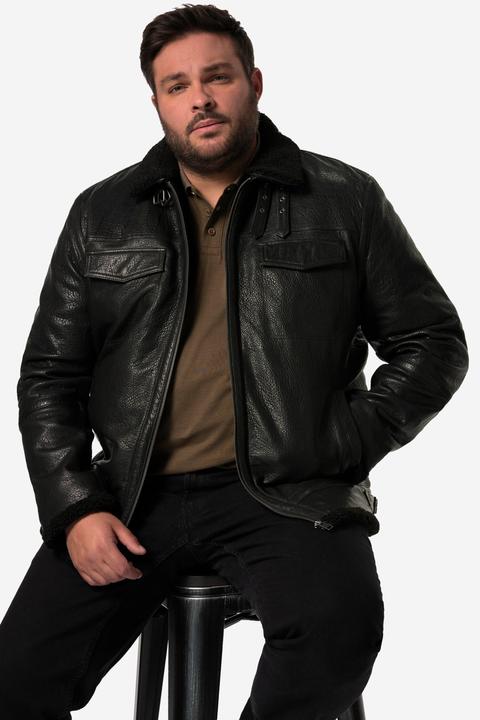 Image du produit Men+ Veste en cuir, doublure en polaire - jusqu'au 8 XL (XXL)