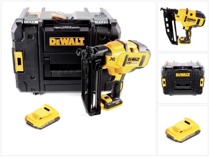 1x DeWalt DCN 660 Akku-Nagler, 1x DeWalt DCB 183 2,0 Ah XR Akku, 1x DeWalt Koffer