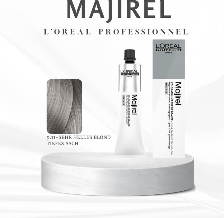 Produktbild L'Oreal Paris Majirel - 9.11 Sehr helles Blond tiefes Asch (9.11 Sehr Helles Blond Tiefes Asch)