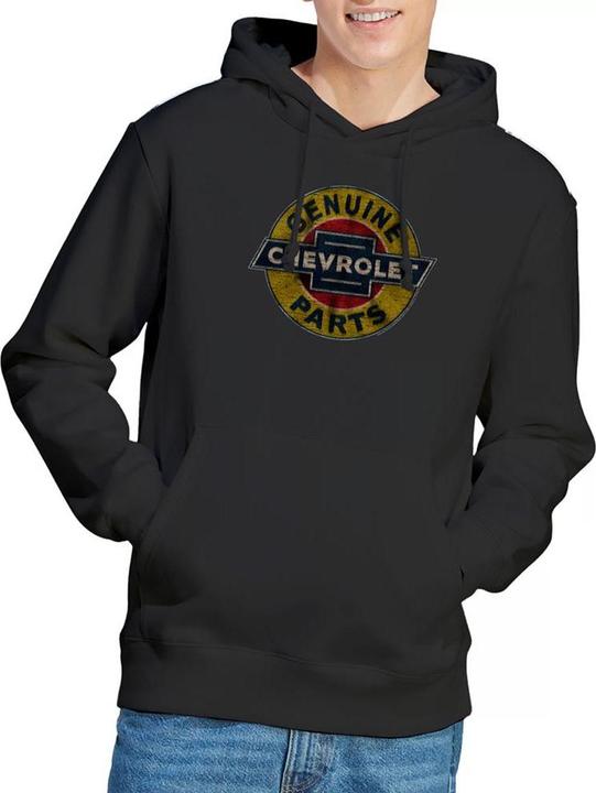 Immagine prodotto Chevrolet Genuine Chevy Parts Felpa con Cappuccio Effetto invecchiato Adulto Unisex (L)