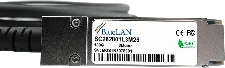 Actual product image BlueLAN HPE 834973-B25 kompatibles DAC QSFP28 SC282801L3M26