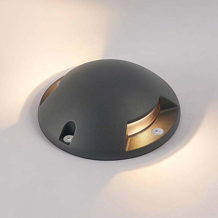 Actual product image Lindby Huban LED floor surface mounted light, two-flame (220 lm, IP67)