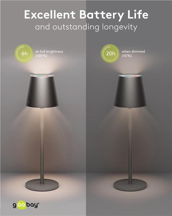 Actual product image Goobay Wireless LED table lamp RGB, black (150 lm)
