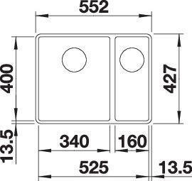 Produktbild Blanco SUBLINE 340/160-F (55.20 cm, 42.70 cm)