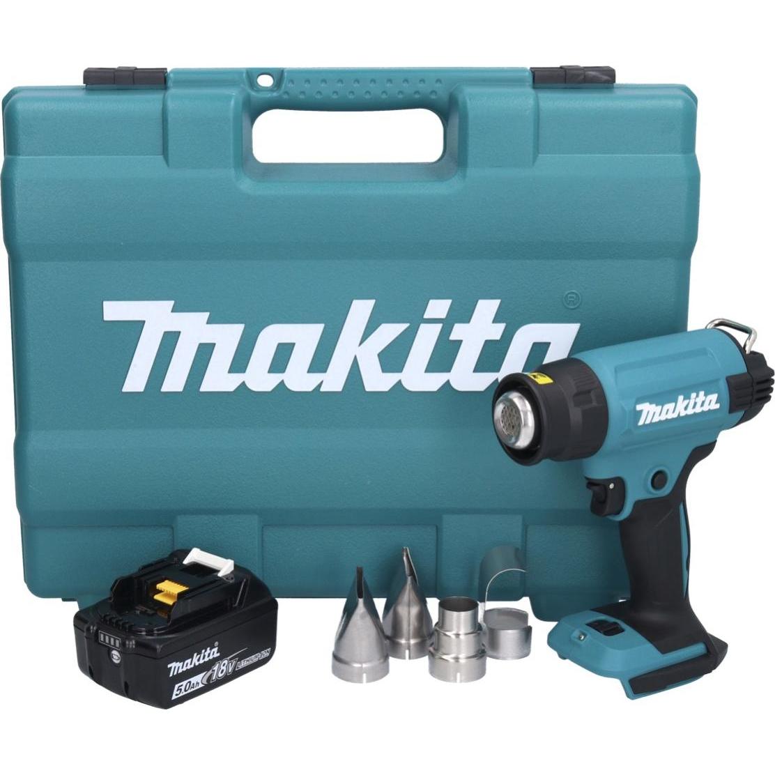 Thumbnail - Makita, Heissluftföhn, DHG 181 T1K Akku HeiÃŸluftgeblÃ¤se 18 V 150 - 550Â°C + 1x Akku 5,0 Ah + Koffer - ohne Ladege