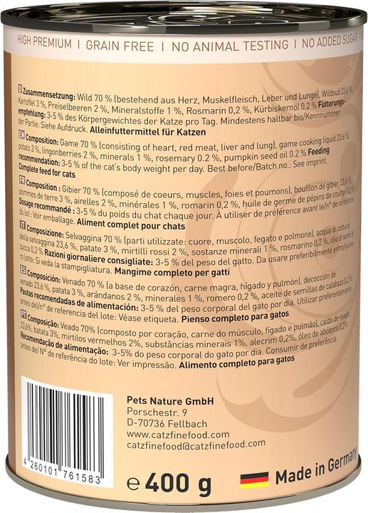 Image du produit Catz Finefood No.09 Sauvage (Adulte, 1 pcs, 400 g)