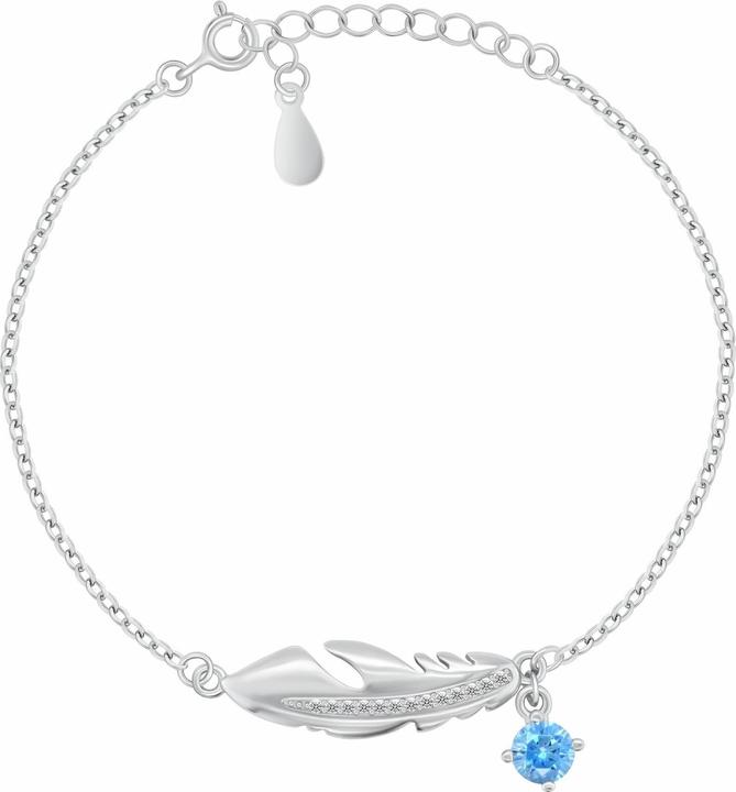 Immagine prodotto Brilio Silver - Charming silver bracelet Feather with zircons BRC221W (Argento)