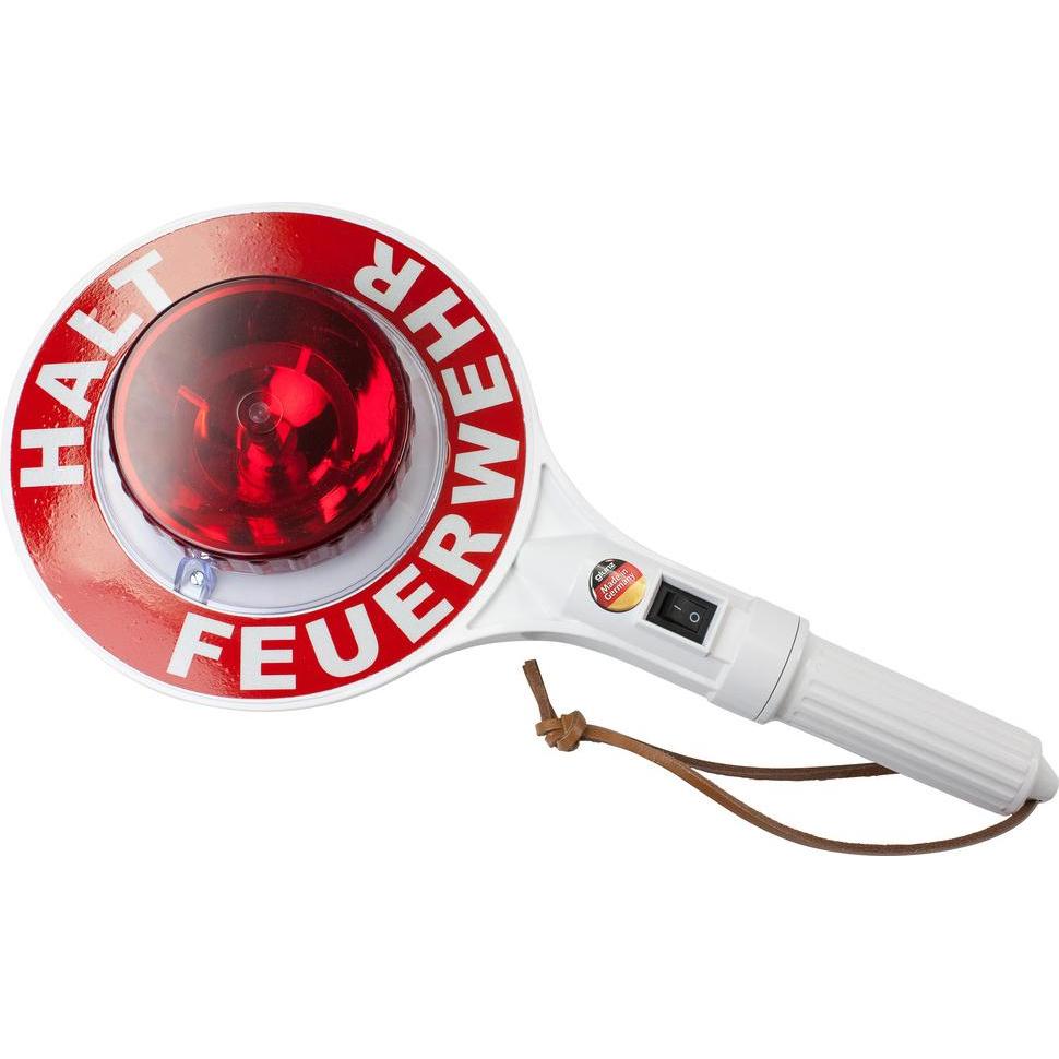 Dönges, Arbeitsleuchte, Anhaltestab kurz, beidseitig beleuchtet, Halt Feuerwehr/Strasse frei, E10
