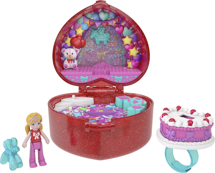 Actual product image Polly Pocket Mattel 80th Anniversary Ruby Red Ring Box Collector Compact