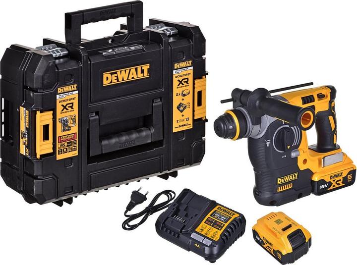Image du produit DeWalt PERCEUSE SDS-PLUS 18V 2,1J 2 x 5,0Ah XR LI-ION KURZHAMMER TSTAK DCH273P2T