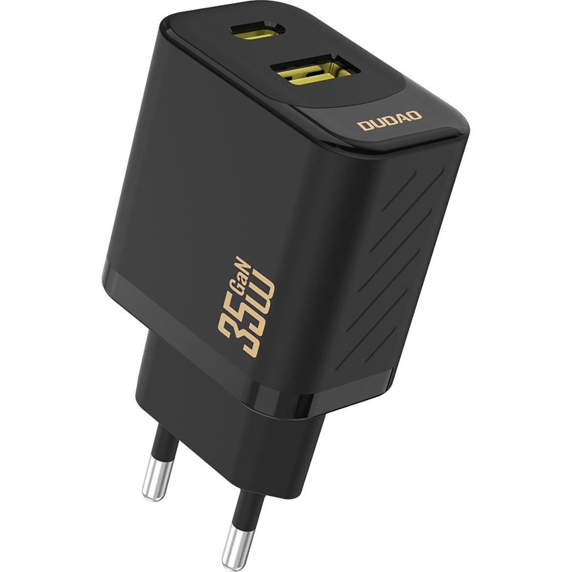 Dudao A27 Max 35W GaN Wandladegerät - Schwarz (35 W), Caricatore USB, Nero