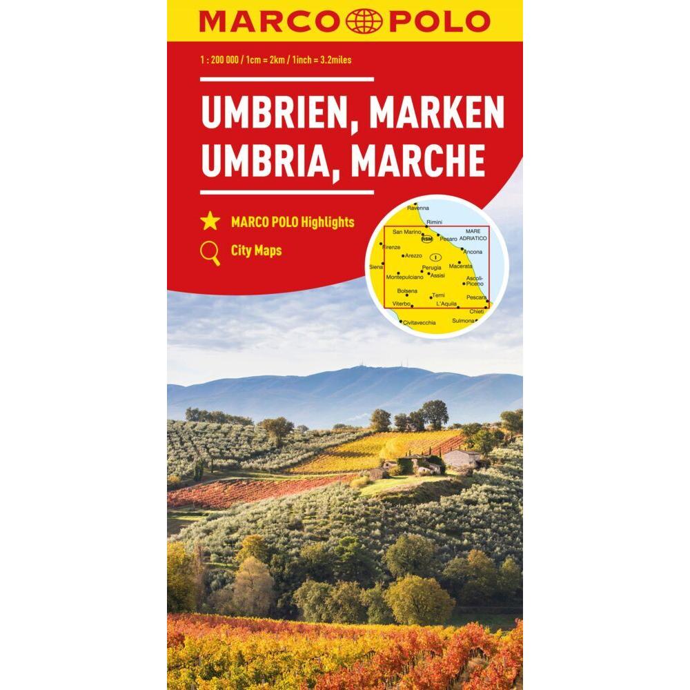 Regionalkarte Italien 08 Umbrien, Marken 1:200.000, Landkarte
