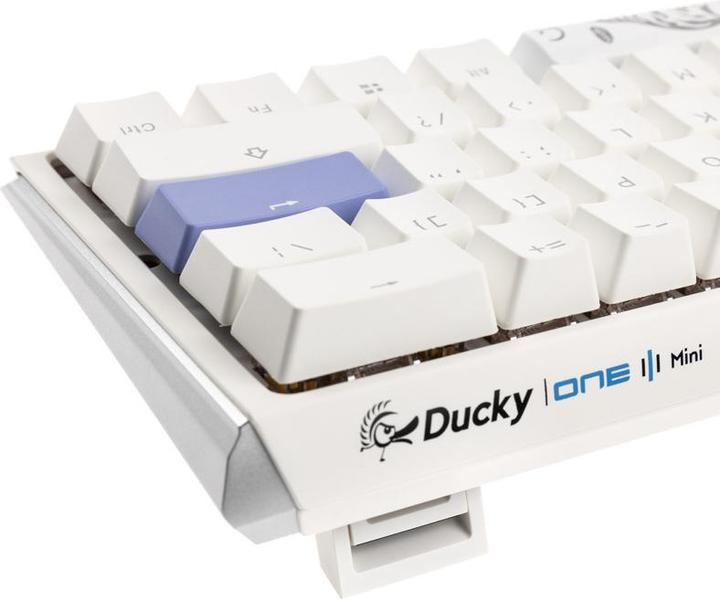 Actual product image Ducky One 3 Classic Pure White Mini Gaming Keyboard, RGB LED - MX-Speed-Silver (US) (US, Cable)