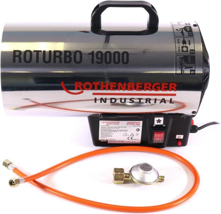 Produktbild Rothenberger RoTurbo 19000 Heizkanone + Piezo-Zündung + Schlauch + Regler ( 1500000051 )