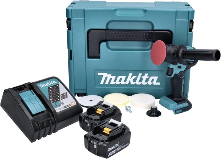 Produktbild Makita DPV 300 RFJ Akku Schleifer Polierer 18 V 50 / 80 mm Brushless + 2x Akku 3,0 Ah + Ladegerät + (Exzenterpolierer)