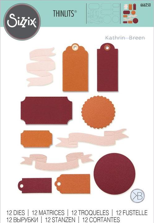 Actual product image Sizzix Thinlits Die Set 12 PK - Vintage Tags & Banner