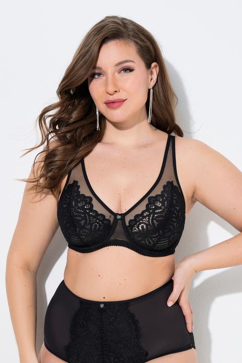 Produktbild TruYou Bügel-BH, Spitze, Mesh-Träger, Cup B - E (Einzelpack, 95 E)