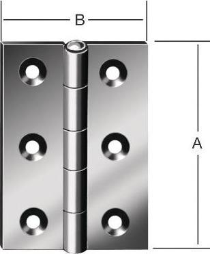 Produktbild Vormann Scharnier 10502 Höhe 40 mm Breite 32 mm Stärke 0,9 mm Edelstahl gerollt, halbbreit (Scharniere, 50 Stk.)